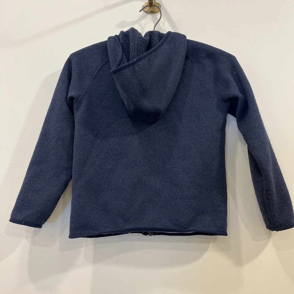 LL Bean Sweater Fleece Jacket Kids Large Sz 8 Blue Hoodie Full Zip‎ Unisex Child